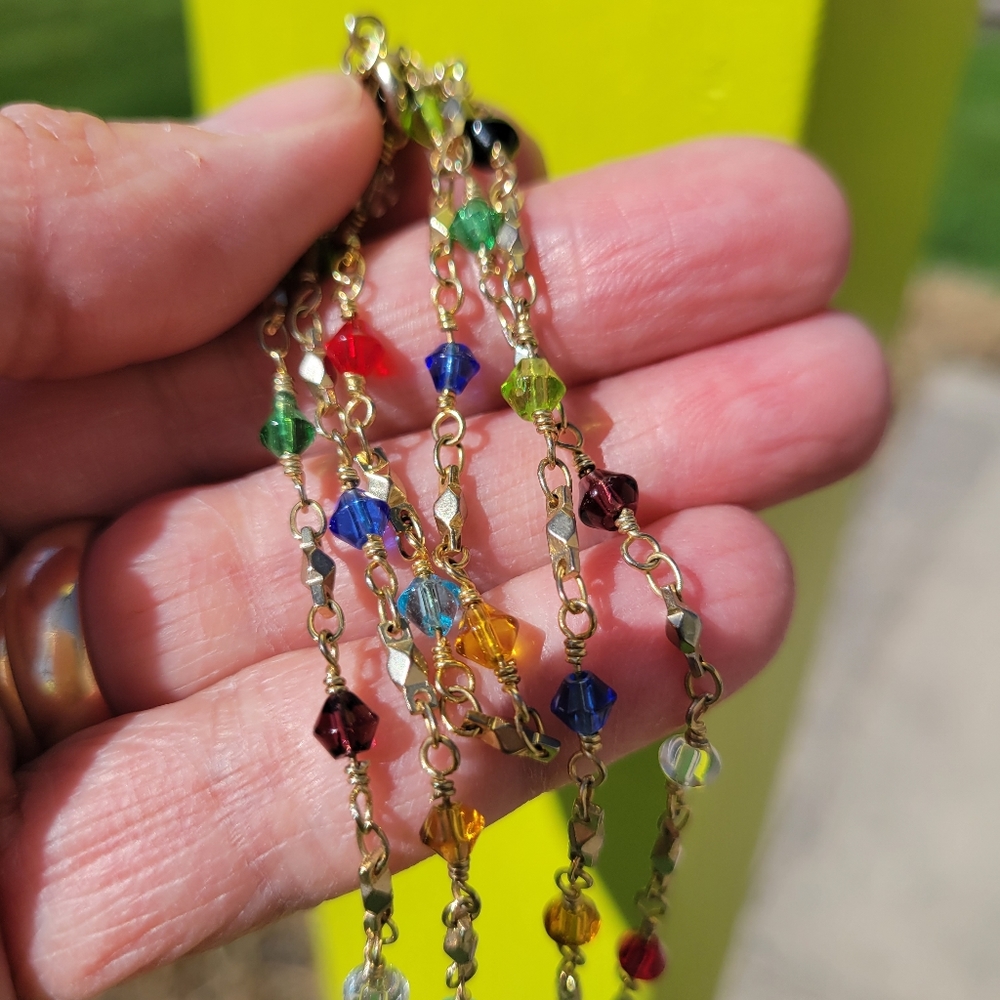 Dainty & Colorful Beaded Necklace & Bracelet ~ Boho Vibe ~ See NOTES